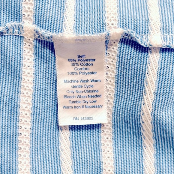 Sail to Sable blue and white striped cotton blend long sleeve dress, size Medium - Picture 7 of 7